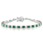 Bracciale in argento con Smeraldo Zambia (Gems en Vogue)
