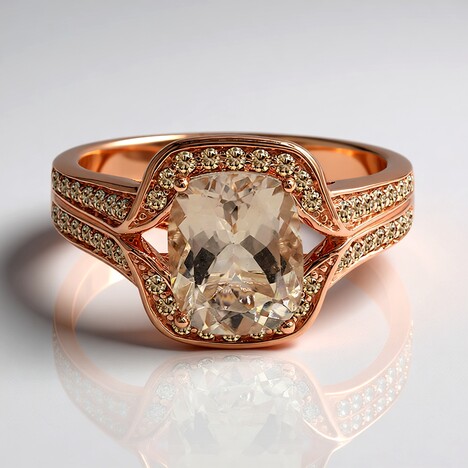 Anello in oro con Morganite (Annette)