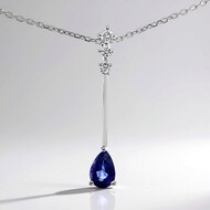 Collana in oro con Zaffiro Ceylon Blu