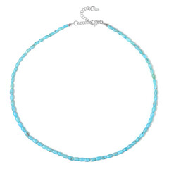 Zilveren halsketting met turkooisstenen