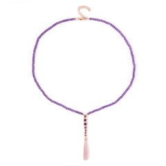 Collar en plata con Calcedonia lavanda (KM by Juwelo)