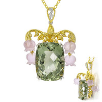 Grüner Amethyst-Silberhalskette (Gems en Vogue)