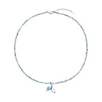Larimar-Silberhalskette