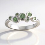 Anello in argento con Zaffiro Verde di Tuléar  (Pallanova)