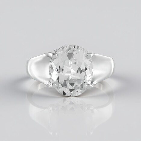 Anello in argento con Topazio Bianco