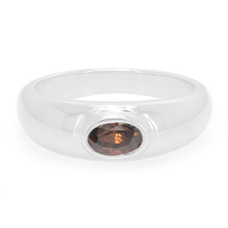 Schokoladen-Zirkon-Silberring