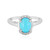 Bague en argent et Opale bleue d'Éthiopie
