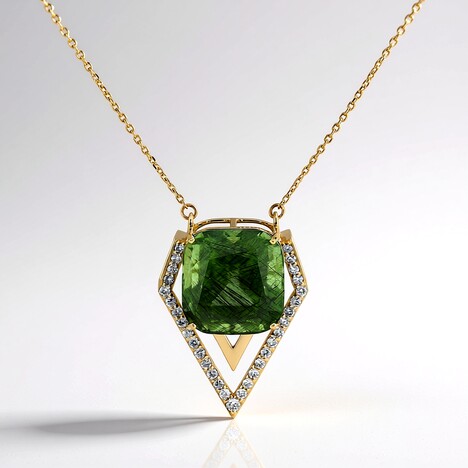 Collana in oro con Peridoto con Ludwigite (de Melo)