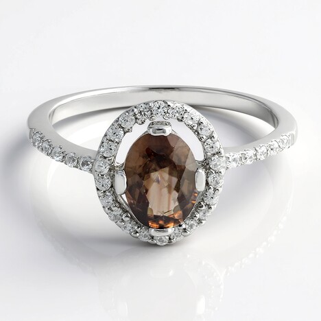 Anello in argento con Zircone Cannella