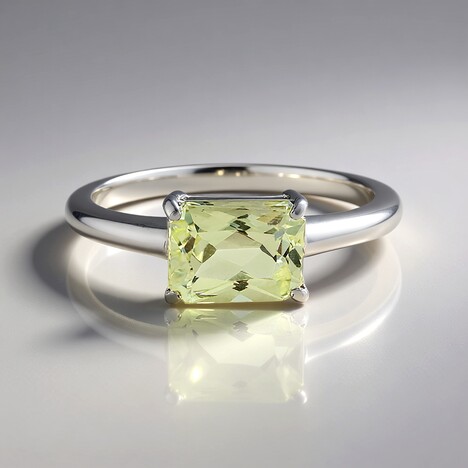 Anello in argento con Kunzite Canarino