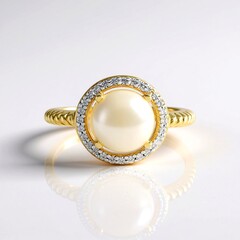 Anello in argento con Perla d'Acqua Dolce Bianca