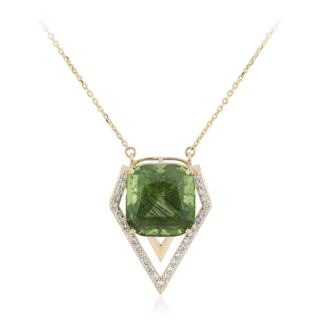 14K Ludwigite Peridot Gold Necklace (de Melo)
