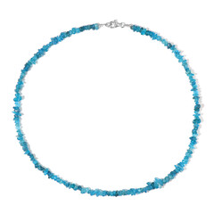 Collier en argent et Apatite bleu néon