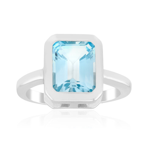 Zilveren ring met een hemel-blauwe topaas (MONOSONO COLLECTION)