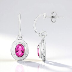 Orecchini in argento con Quarzo Color Rosa