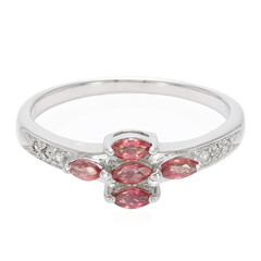 Abendroter Rubin-Silberring