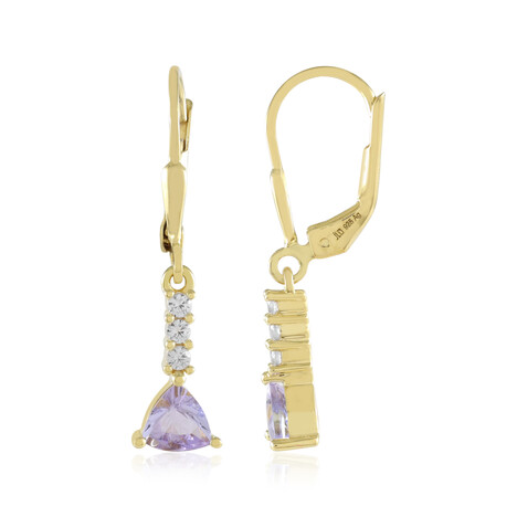 Boucles d'oreilles en argent et Tanzanite non chauffée