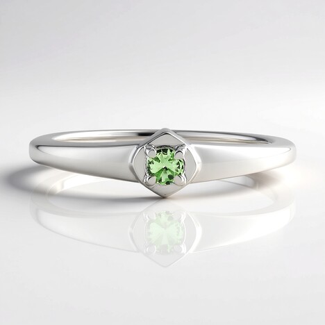 Anello in argento con Tsavorite della Tanzania