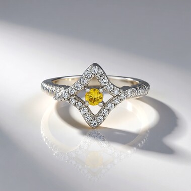 Yellow Sapphire Silver Ring