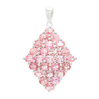Pendentif en argent et Saphir Padparadscha