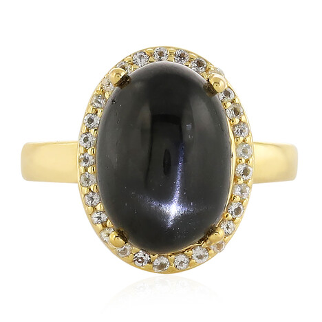 Bague en argent et Diopside étoilé d'Inde