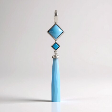 Ciondolo in argento con Calcedonio Blu (KM by Juwelo)