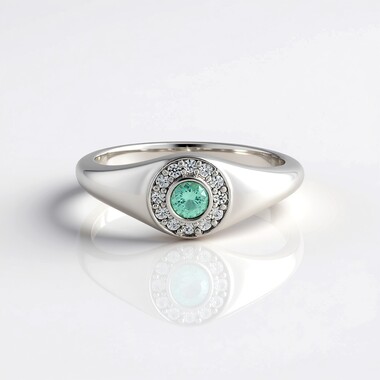 Anillo en plata con Apatita azul