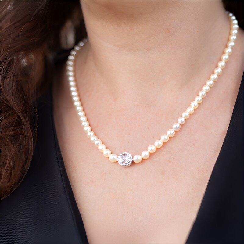 Collar en plata con Cuarzo blanco