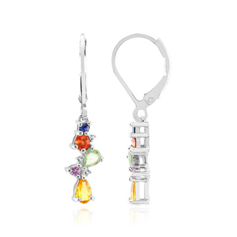 Edelstein-Silberohrringe