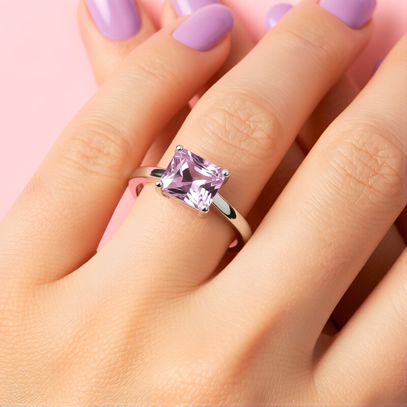 Anillo en plata con Amatista Rosa de Francia