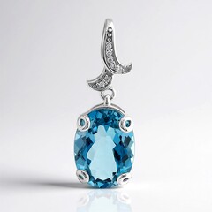 Ciondolo in argento con Topazio Blu Londra (Pallanova)