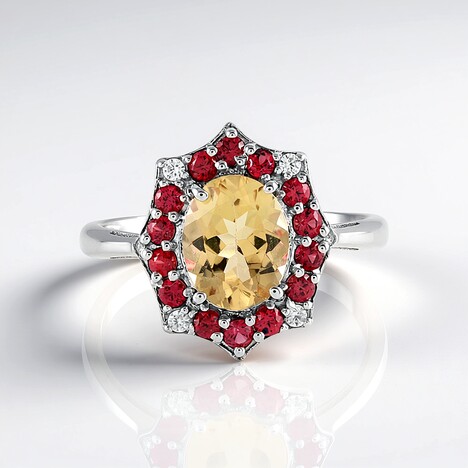 Anello in argento con Berillo Giallo