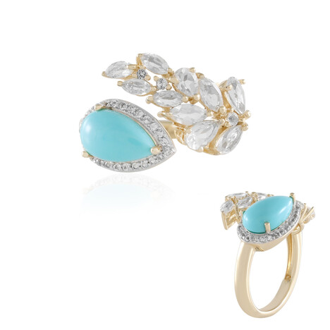 Anillo en plata con Turquesa bella durmiente (de Melo Essence)