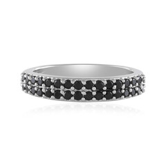 Zilveren ring met zwarte spinelstenen