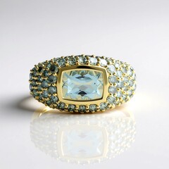 Bague en or et Aigue-Marine Santa Maria