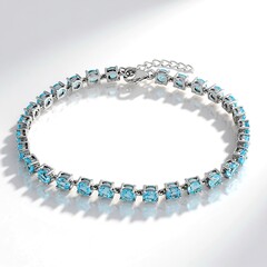 Bracciale in argento con Topazio Blu Cielo