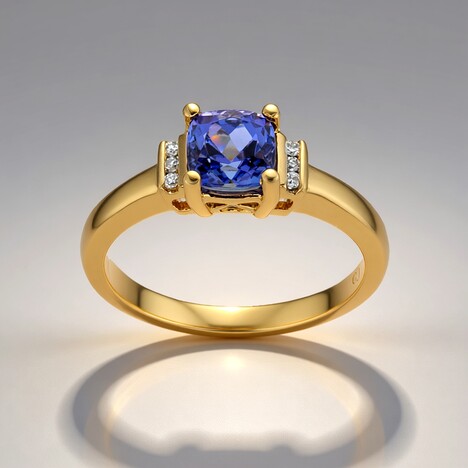 Anello in oro con Tanzanite AAA