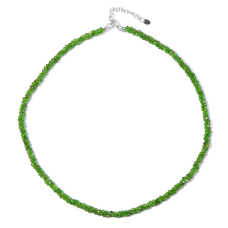 Russischer Diopsid-Silberhalskette