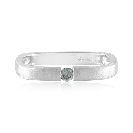 Anillo en plata con Diamante azul cielo I2 (de Melo)