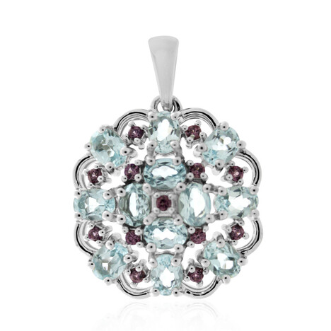 Himmelblauer Topas-Silberanhänger