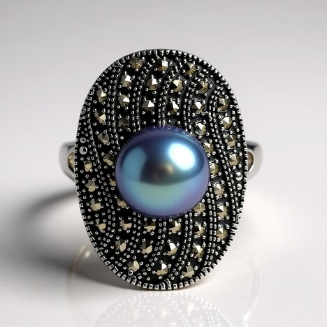 Anello in argento con Perla di Acqua Dolce (Annette classic)