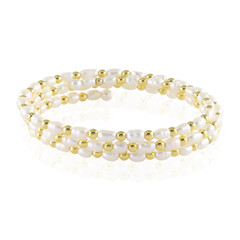 Brazalete en acero con Hematita dorada (Riya)