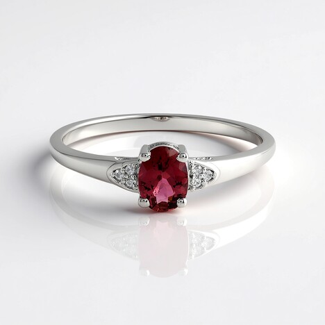 Anello in argento con Tormalina Rosa Brasiliana
