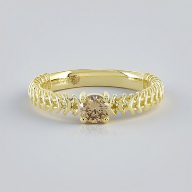 Gouden ring met een I2 Champagne Diamant (Ornaments by de Melo)