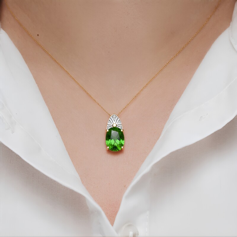 Wagogo-Peridot-Goldanhänger