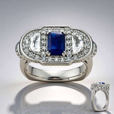 Anello in argento con Cianite del Nepal (Dallas Prince Designs)