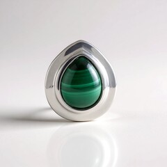 Ciondolo in argento con Malachite (MONOSONO COLLECTION)