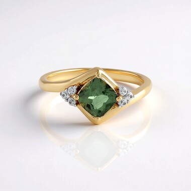 Anello in argento con Apatite Cromo