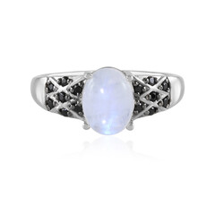 Rainbow Moonstone Silver Ring