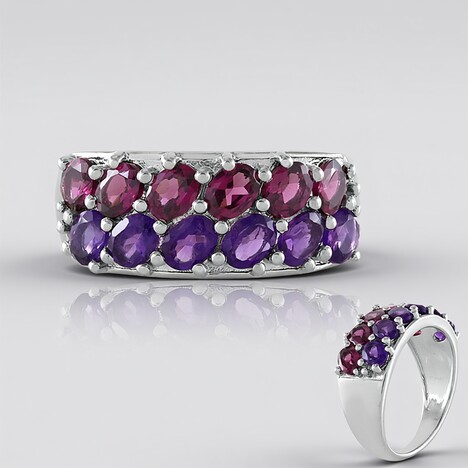 Anello in argento con Ametista Zambiana